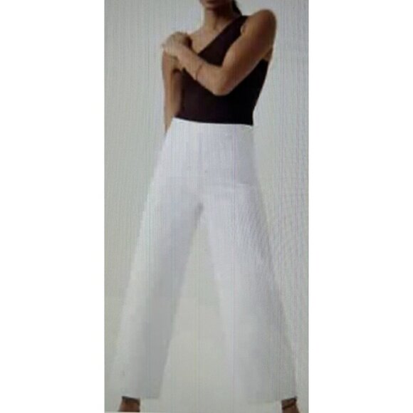 Spanx On-the-Go Cropped Wide Leg Pants in White Pull On Size 3X #20373Q - Picture 1 of 12